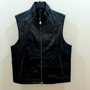 John Varvatos Limited Edition Leather Biker Vest. XL. Very Rare. New and Unworn